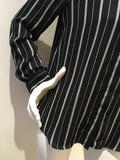 H&M long sleeves striped cotton button up blouse shirt top Size US 6 EU 36 ladies