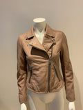 ALLSAINTS Dalby Biker Leather Short Jacket in Blush Pink Size UK 8 US 4 EU 36 ladies