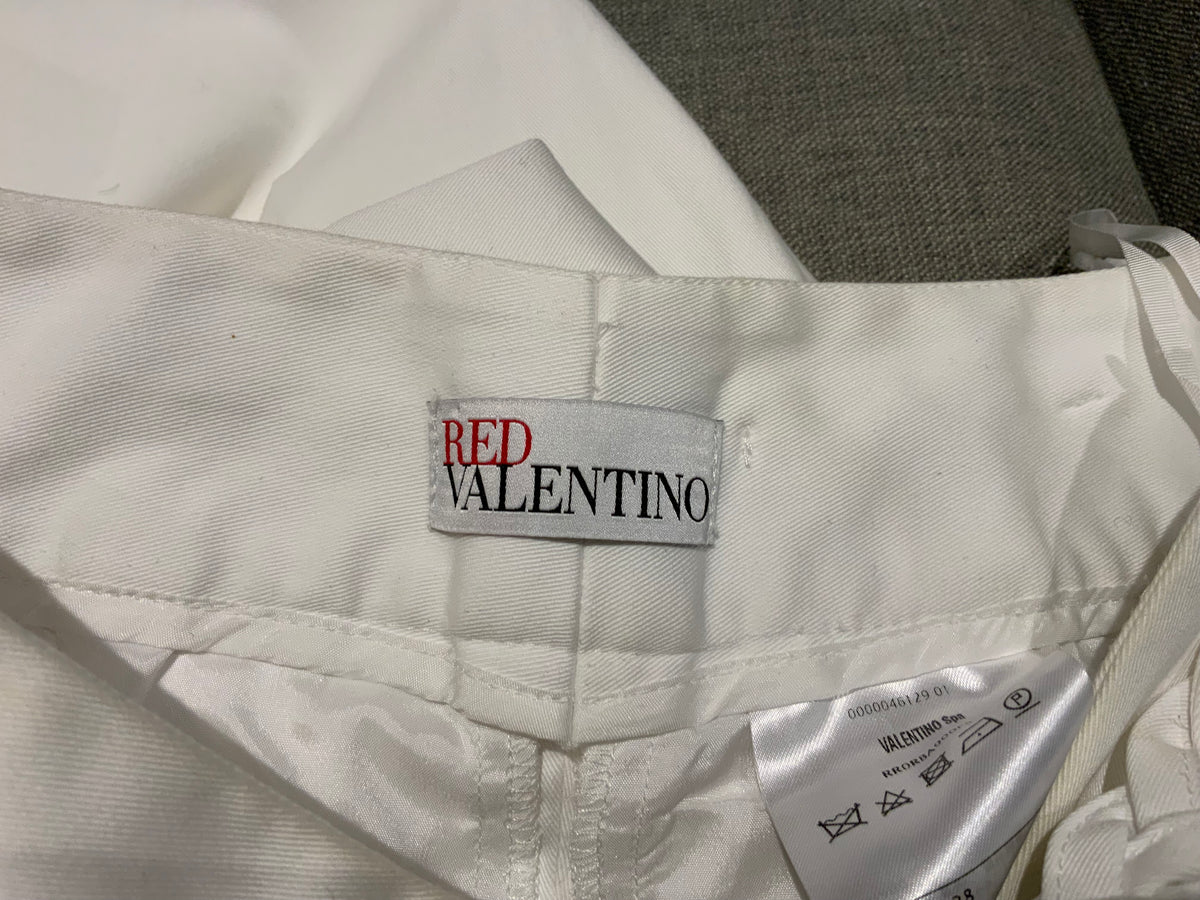 RED VALENTINO BRAIDED WAIST CROPPED PANTS TROUSERS SIZE I 38 UK 6 US 2 ladies