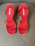 Caterina Lucchi Red Heels Wedge Platform Sandals Size 39 ladies