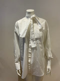 Valentino White Cotton Neck Tie Detail Oversized Tunic Shirt Size I 42 UK 10 US6 ladies