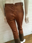 SKIIM Colorblock Leather Trousers With Zip Detail Ladies
