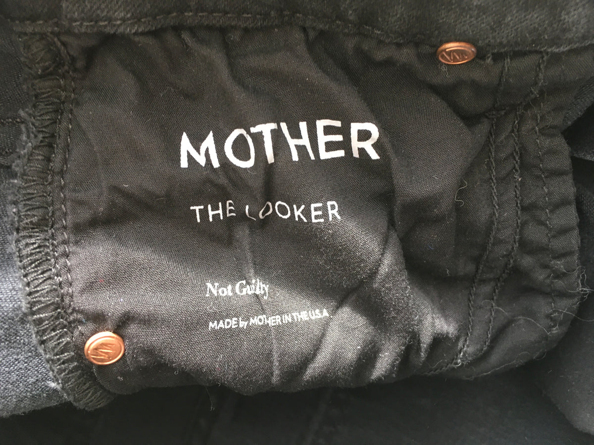 MOTHER The Looker Black Not Guilty Denim Jeans Size 26 ladies