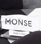 Monse Woman Asymmetric Cutout Gingham Crepe Midi Dress Black Size US 6 UK 10 ladies