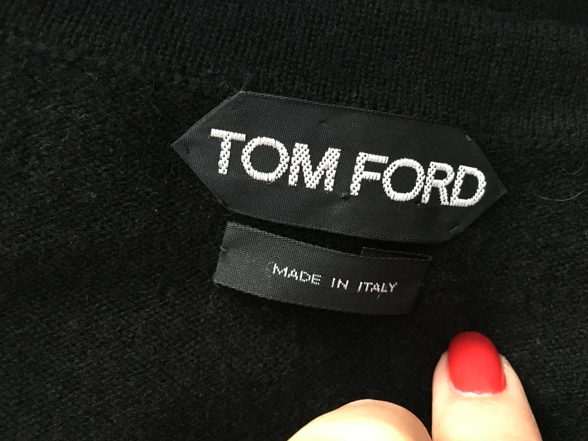 TOM FORD Black Cashmere Lightweight Cardigan Jumper I 36  Ladies