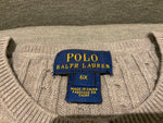 RALPH LAUREN POLO GIRLS' RUFFLED RIB KNIT CARDIGAN CABLE SWEATER JUMPER 6 YEARS children