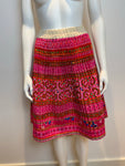 Gypsy Style Pleated Hand Embroidered midi skirt Size S small ladies