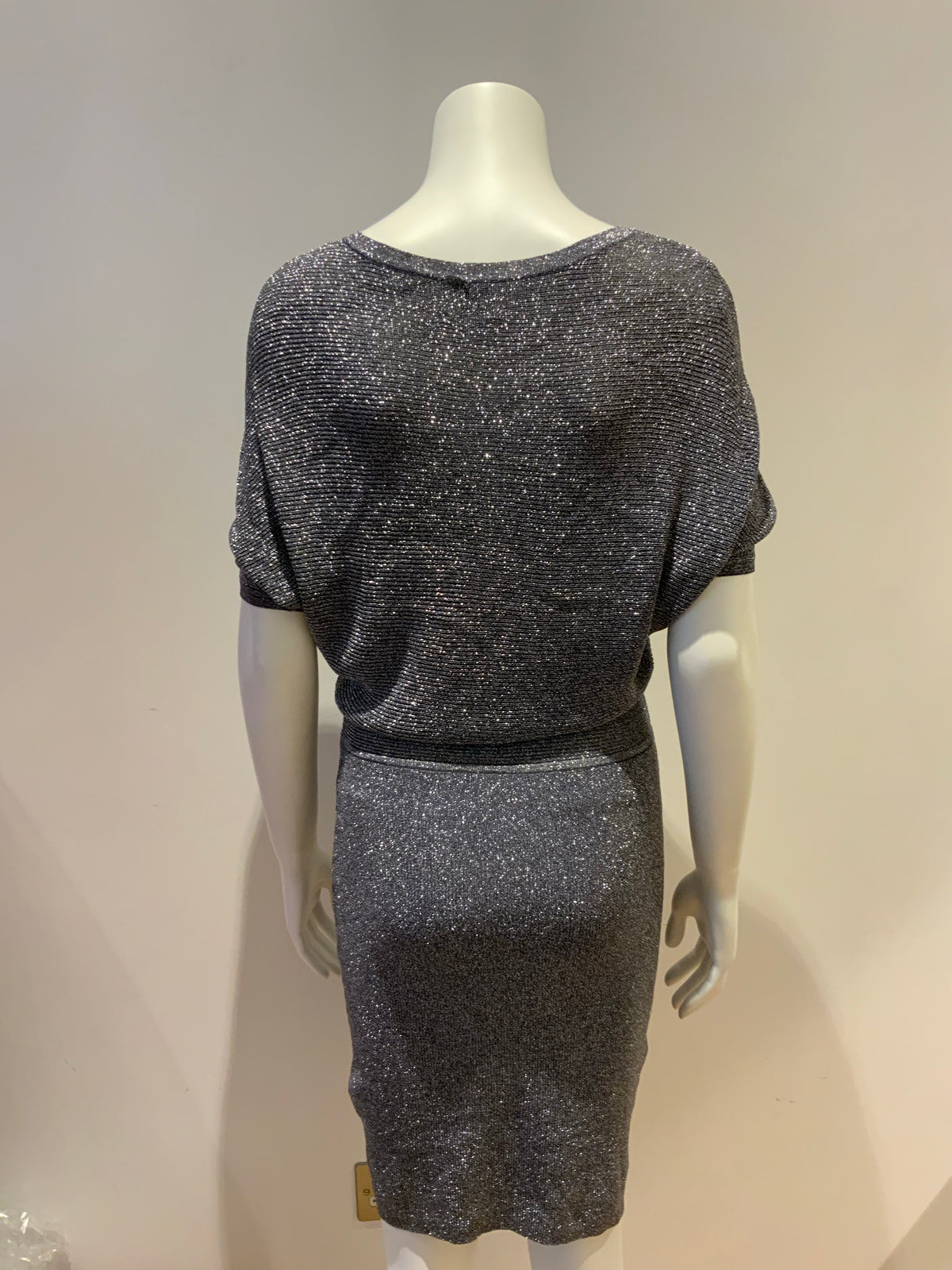 Reiss Womens Watson metallic-knit dress Size UK 6 US 2 ladies