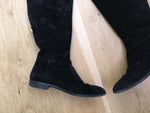 Sergio Rossi Over The Knee Tall Suede Black Boots Size 36 UK 3 US 6 ladies