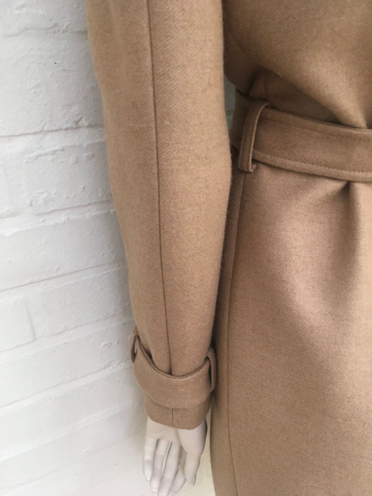 Roberto Cavalli Runaway Beige Fur Trim Coat Size I 40 UK 8 US 4 S SMALL ladies