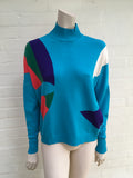 Delpozo Intarsia Wool Knit Sweater Jumper Size L Large Ladies
