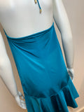 Turquoise Summer Beach Ruffles Hem Dress Cover Up Size S Small / M medium ladies
