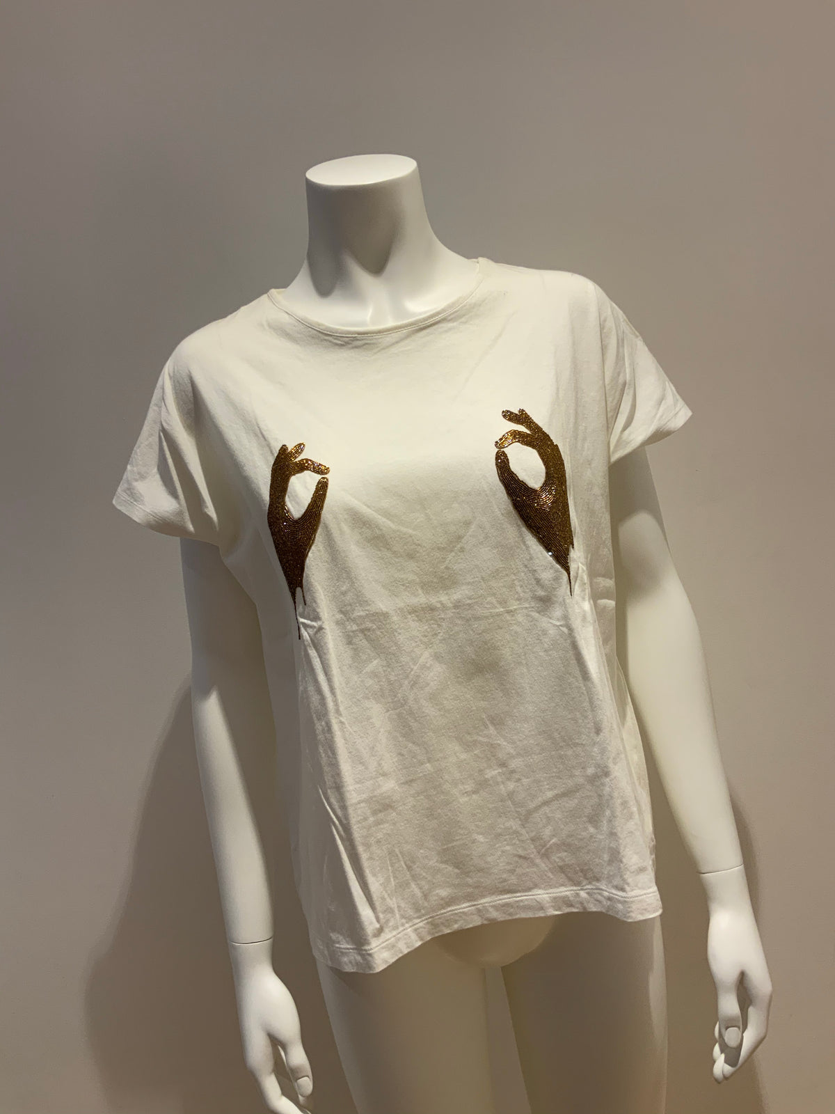 JASMINE DI MILO RUNAWAY COUTURE BEADEE TEE TOP T SHIRT SIZE M MEDIUM ladies