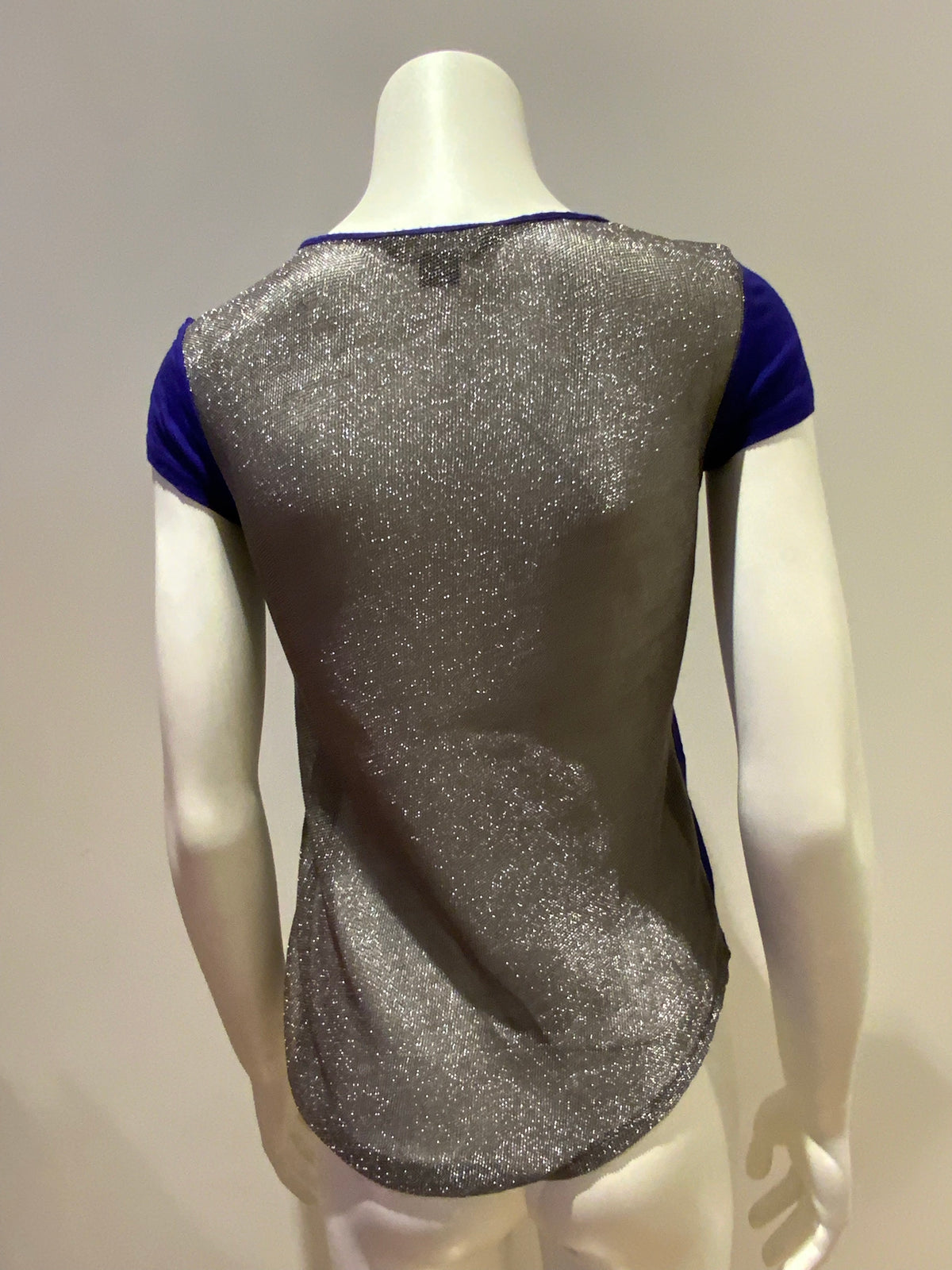 Armani Exchange AX royal blue silver mesh back T shirt Size M Medium  ladies