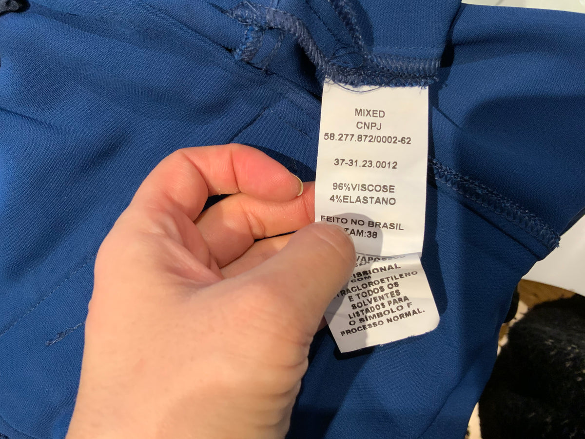 Amazing MIXED Brazil High Waisted Blue Pants Trousers Size 38 UK 10 US 6 ladies