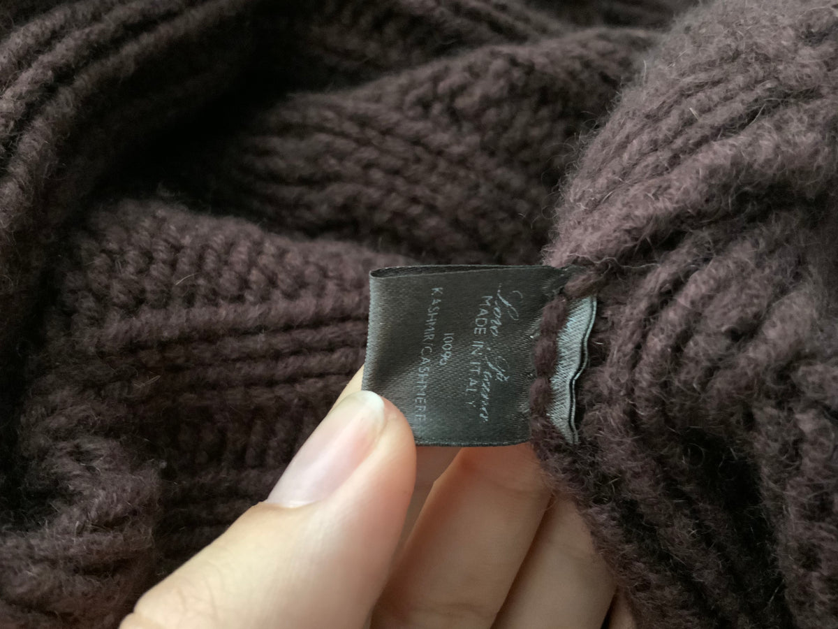 Loro Piana Ladies CASHMERE Cable Knit Turtlneck Poncho Size S Small ladies