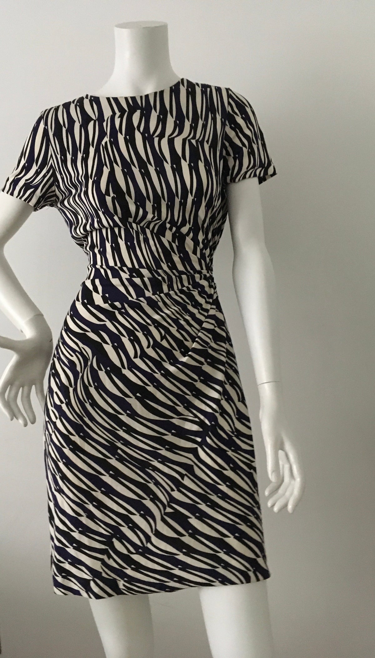 Diane von Furstenberg Glass Weave Purple Slip On "Zoe Dress" Size US 10 UK 14 ladies