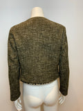 Natan Tweed Brown Blazer Jacket Size 44 L large ladies