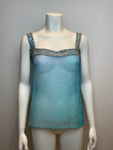 Sundri Khan Blue embellished blouse tank top S small ladies