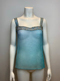 Sundri Khan Blue embellished blouse tank top S small ladies