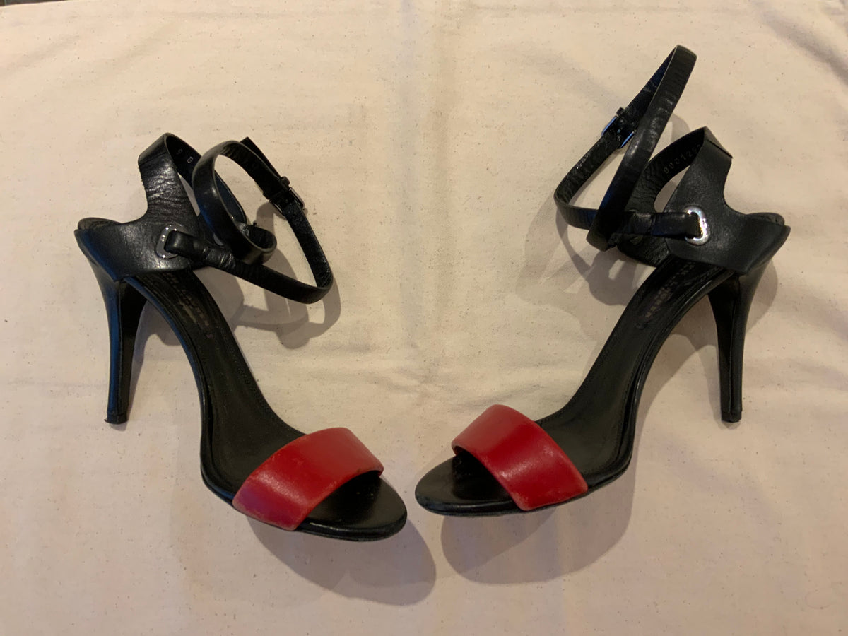 Ralph Lauren Collection Red & black Balira Sandals Size 9 39 UK 6 ladies