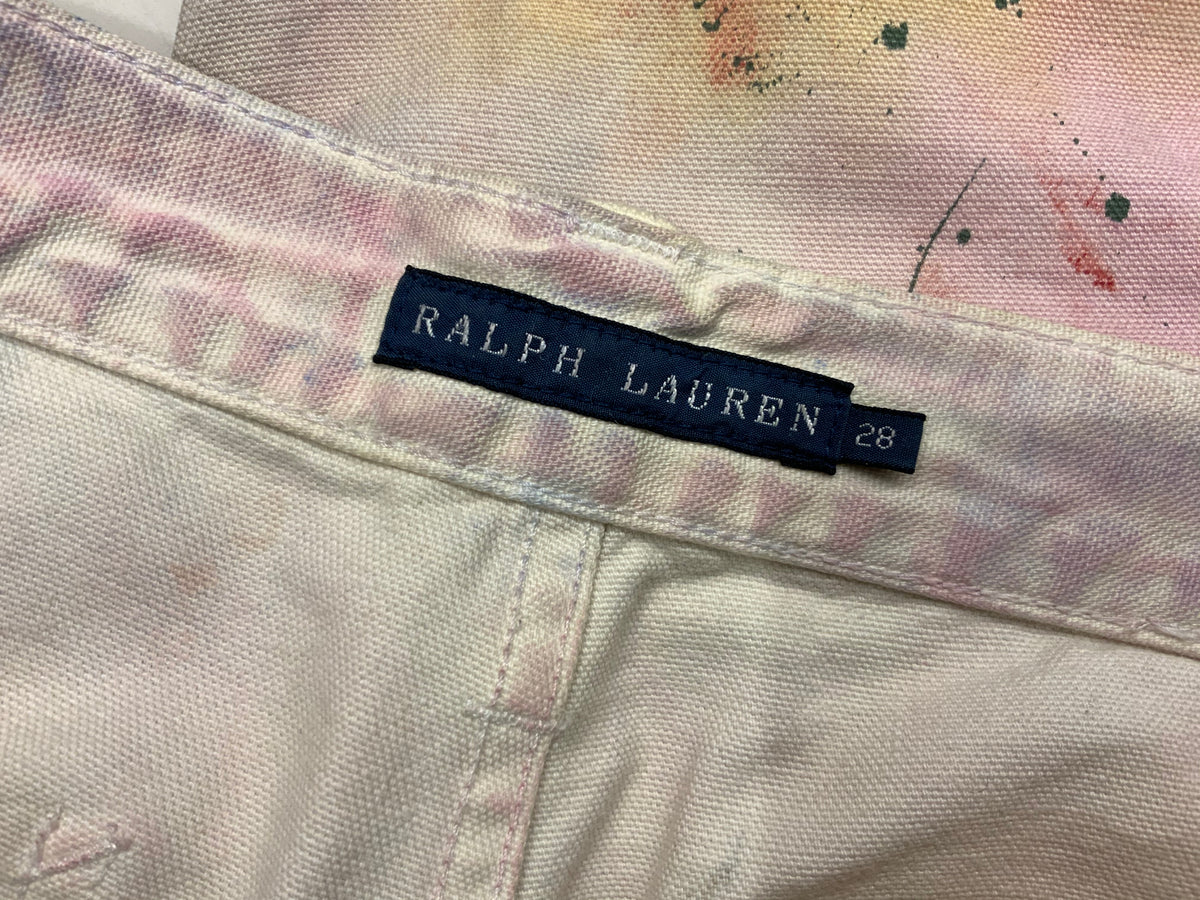 Ralph Lauren Blue Label Skinny Paint Splatter Jeans Denim Pants Trousers Sz 28 ladies