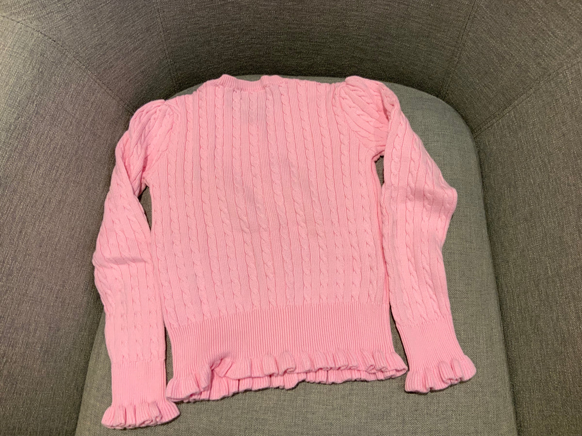 RALPH LAUREN Girls' Pink Knit Cardigan Cable Sweater Jumper Cardigan 5 years children