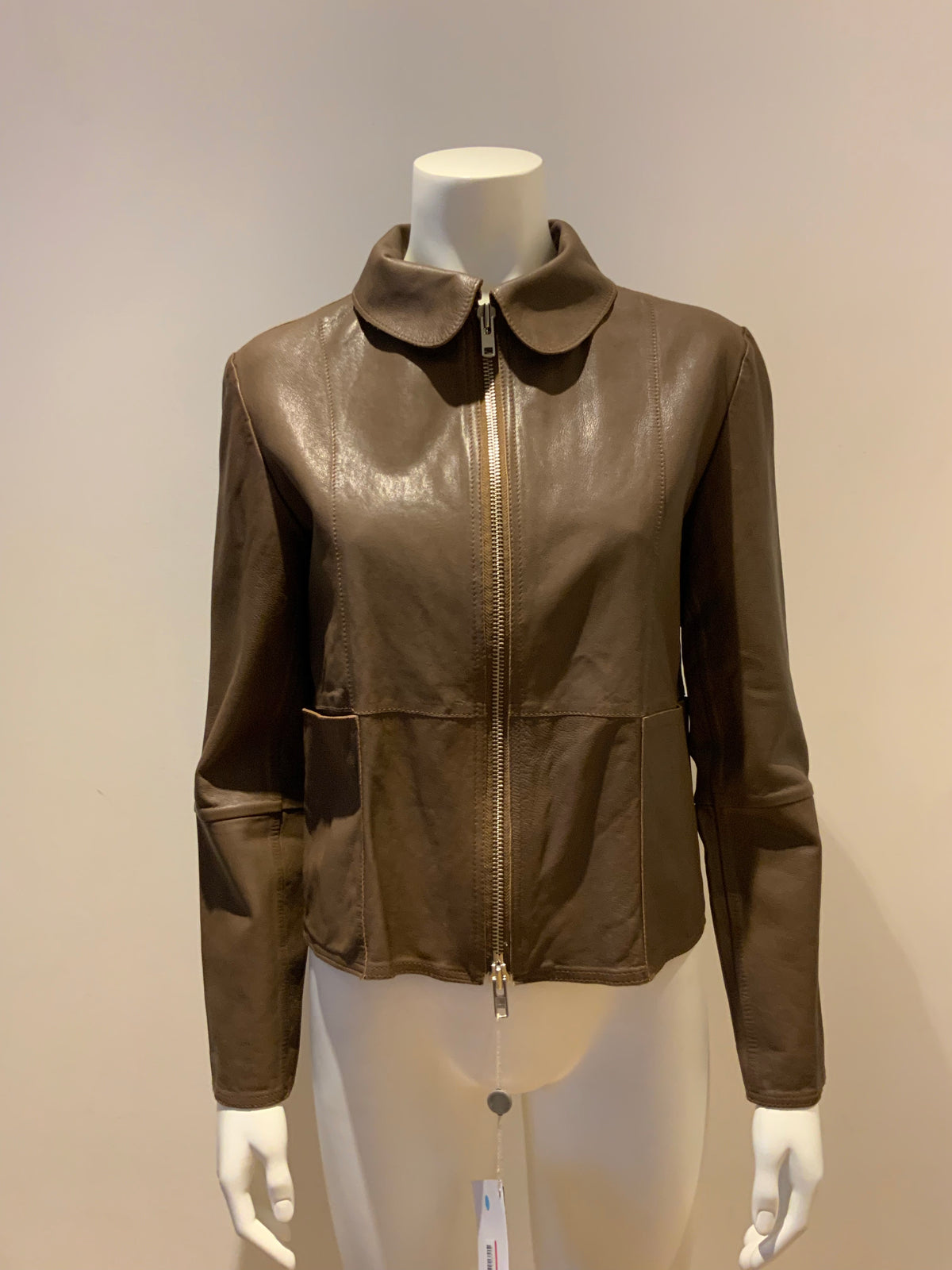 Bully Brown Leather Short Jacket in Brown Size UK 10 US 6  I 42 ladies