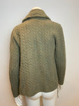 Ralph Lauren Lauren Cable Knit Wool & Rabbit Hair Cardigan Size L large ladies