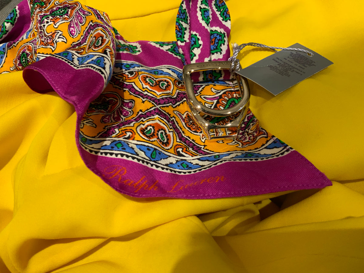 Ralph Lauren Collection Yellow Scarf Belt Pants Trousers Size US 4 UK 8 S small ladies