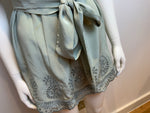 Jovovich Hawk Silk Embroidered Tunic Mini Dress Size US 0 XXS ladies