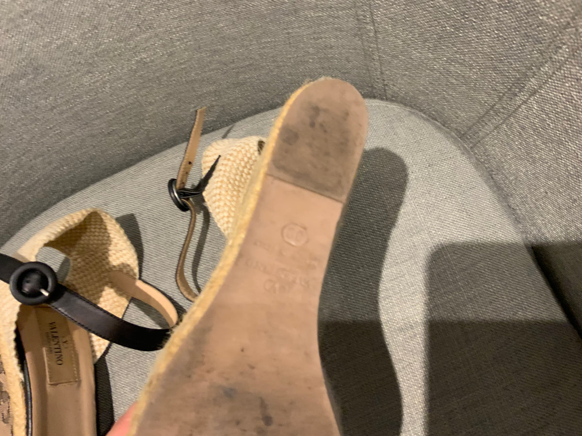 Valentino Women's Lace Wedge Sandals Size 39 UK 6 US 9 ladies