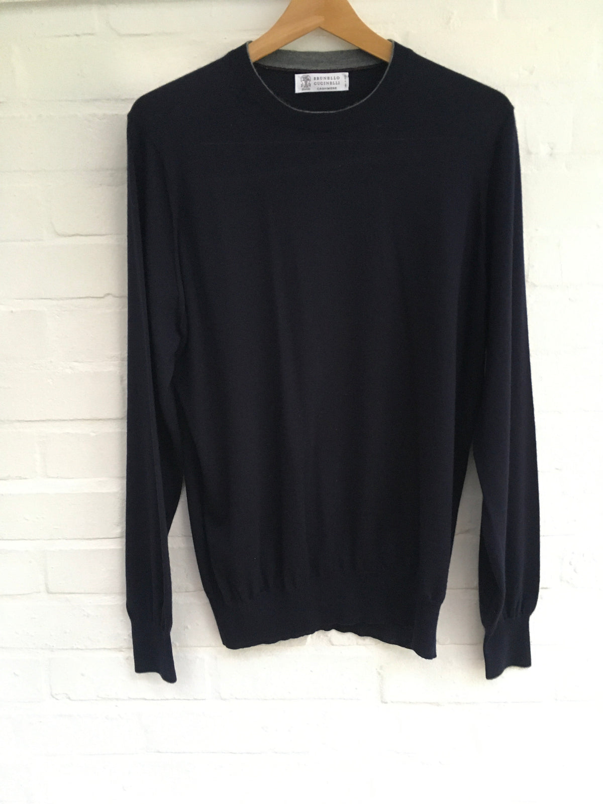 Brunello Cucinelli Men's Cashmere Blend Crew Neck Sweater Jumper Size L large men