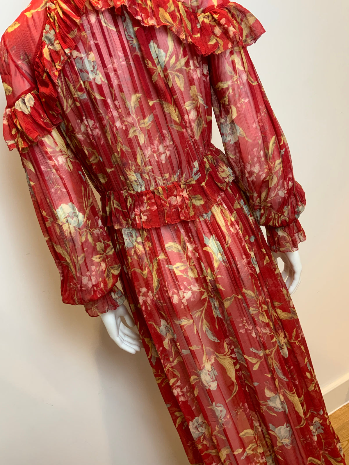 ZIMMERMANN Corsair Iris Cape Silk Dress Size 1 ladies