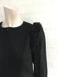 Chanel 09A Black Pure Cashmere Lamb Fur Trim Jacket Ladies