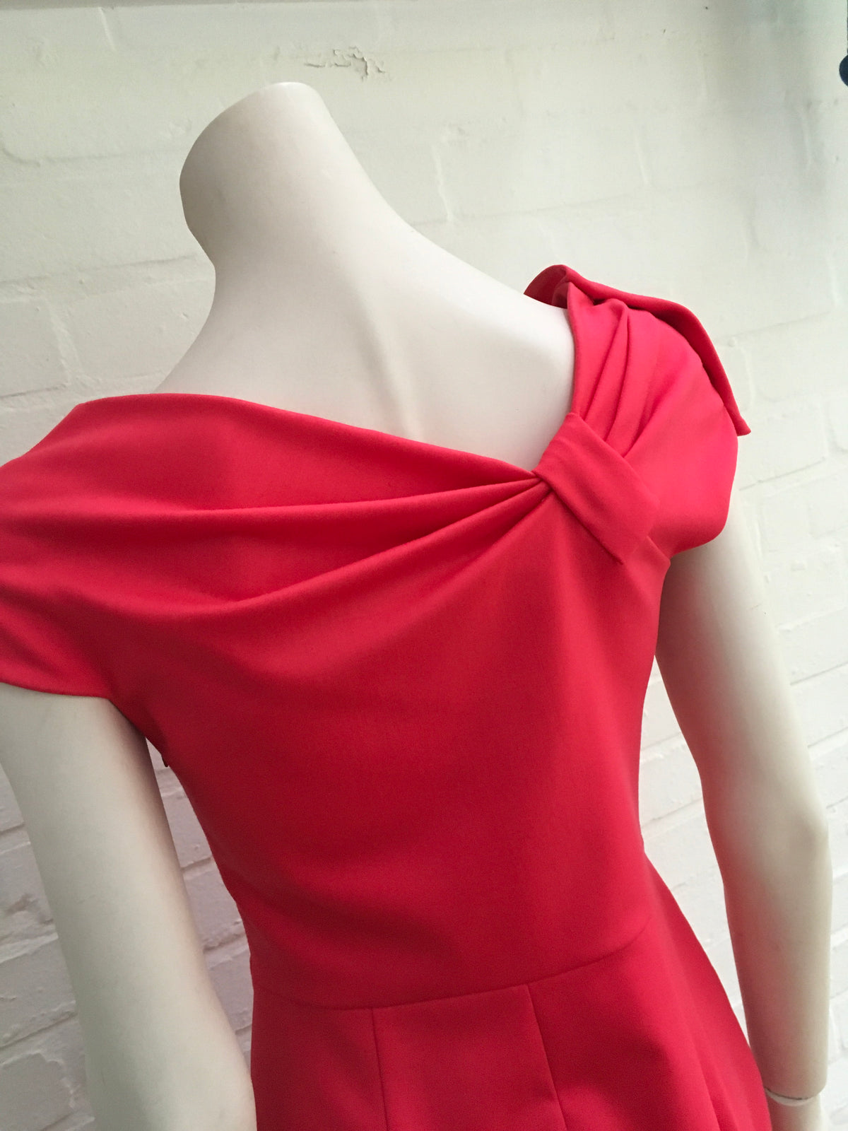 Valentino Wool Pink Techno Couture Bow SO ELEGANT Dress Ladies