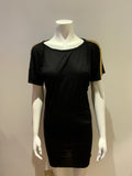 Alexandre Vauthier Black Gold metal insert t shirt dress Size 2 M medium LADIES