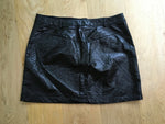 Topshop Vinyl Zip Pocket Mini Skirt UK 14 US 10 EU 42 ladies
