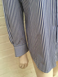 Thomas Pink Women Blue/ White Stripe Oversized Collar Designer Shirt Size S Small ladies