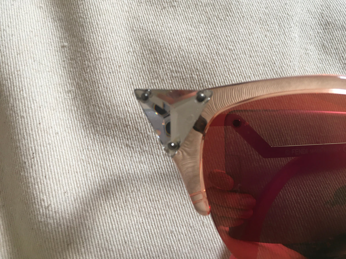 Fendi Iridia FF0041/S orange crystal cat eye polarized frame sunglasses ladies