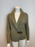 Ralph Lauren Lauren Cable Knit Wool & Rabbit Hair Cardigan Size L large ladies