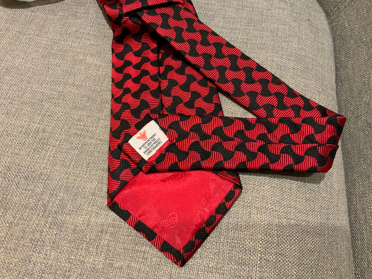 TURNBULL & ASSER Mens Red & Black Neck Tie men