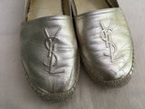 SAINT LAURENT Metallic Leather Espadrilles Shoes Size 36 UK 3 US 6 ladies