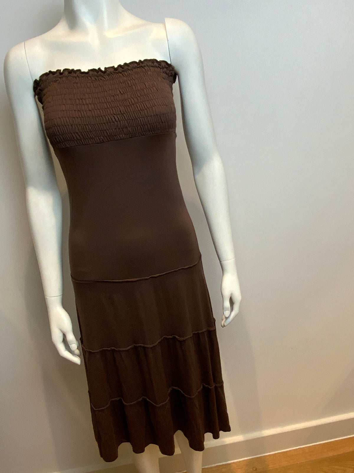 Charlotte Solnicki Brown Strapless Summer Dress Size XS ladies