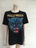 Gucci Tiger embroidered "HOLLYWOOD " Sequins T-Shirt Size XXS ladies