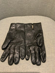Leather Black Cashmere Knit Lining Short Gloves Size 8 ladies
