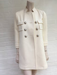 GUCCI White Wool-crepe Double Breasted Napoleon Coat Size I 36  ladies