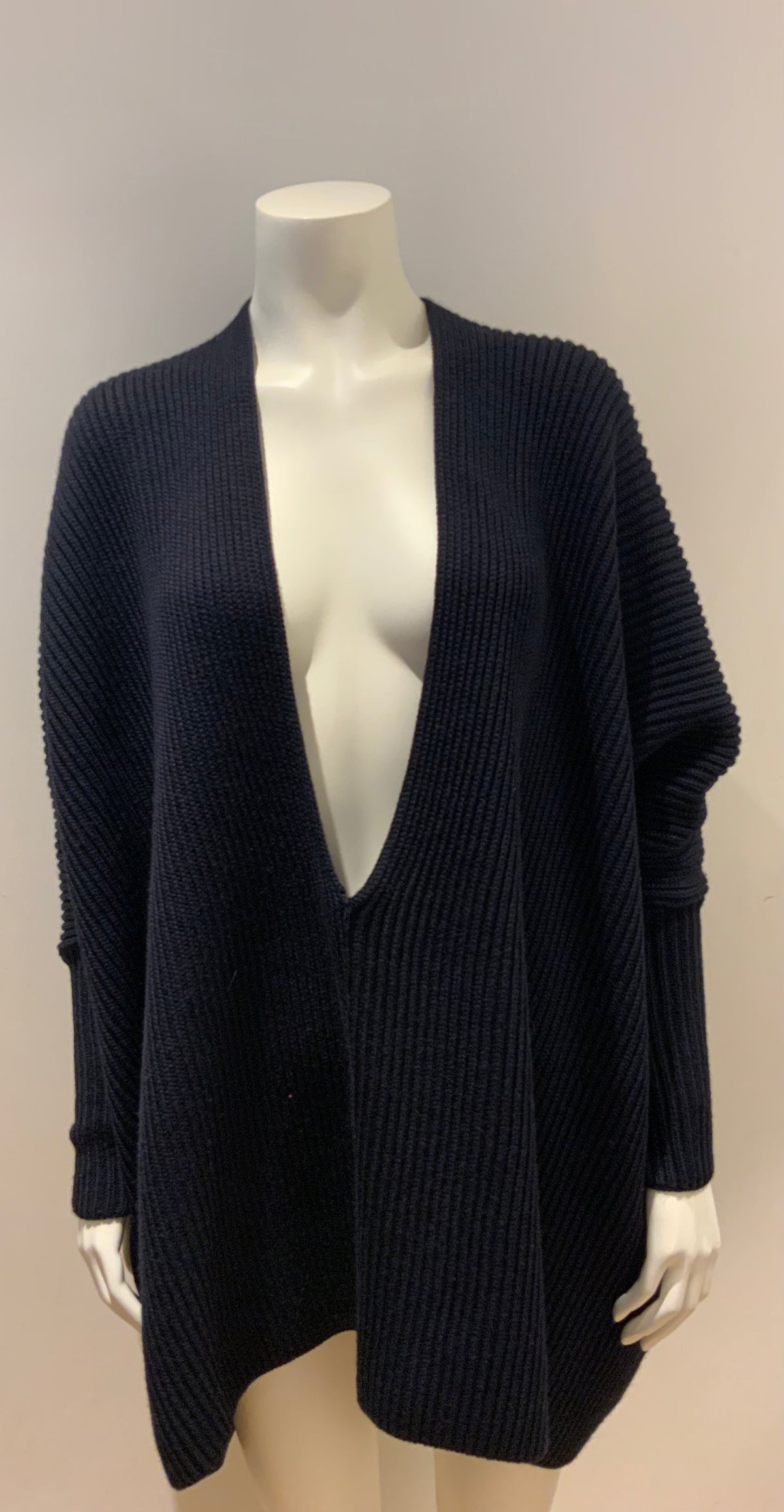 JOSEPH Women's Navy Wool V neck Oversized Jumper Sweater One Size Fits All ladies