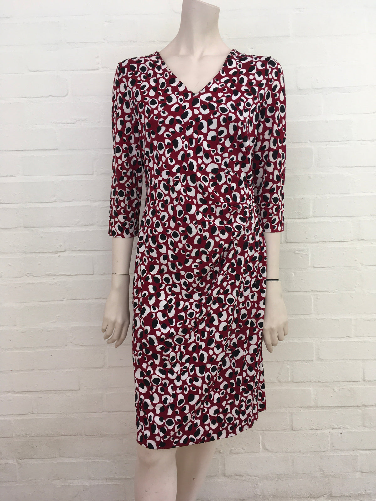 BOSS Hugo Boss Epona V-Neck 3/4 Sleeve Printed Sheath Midi Dress Size M Medium ladies