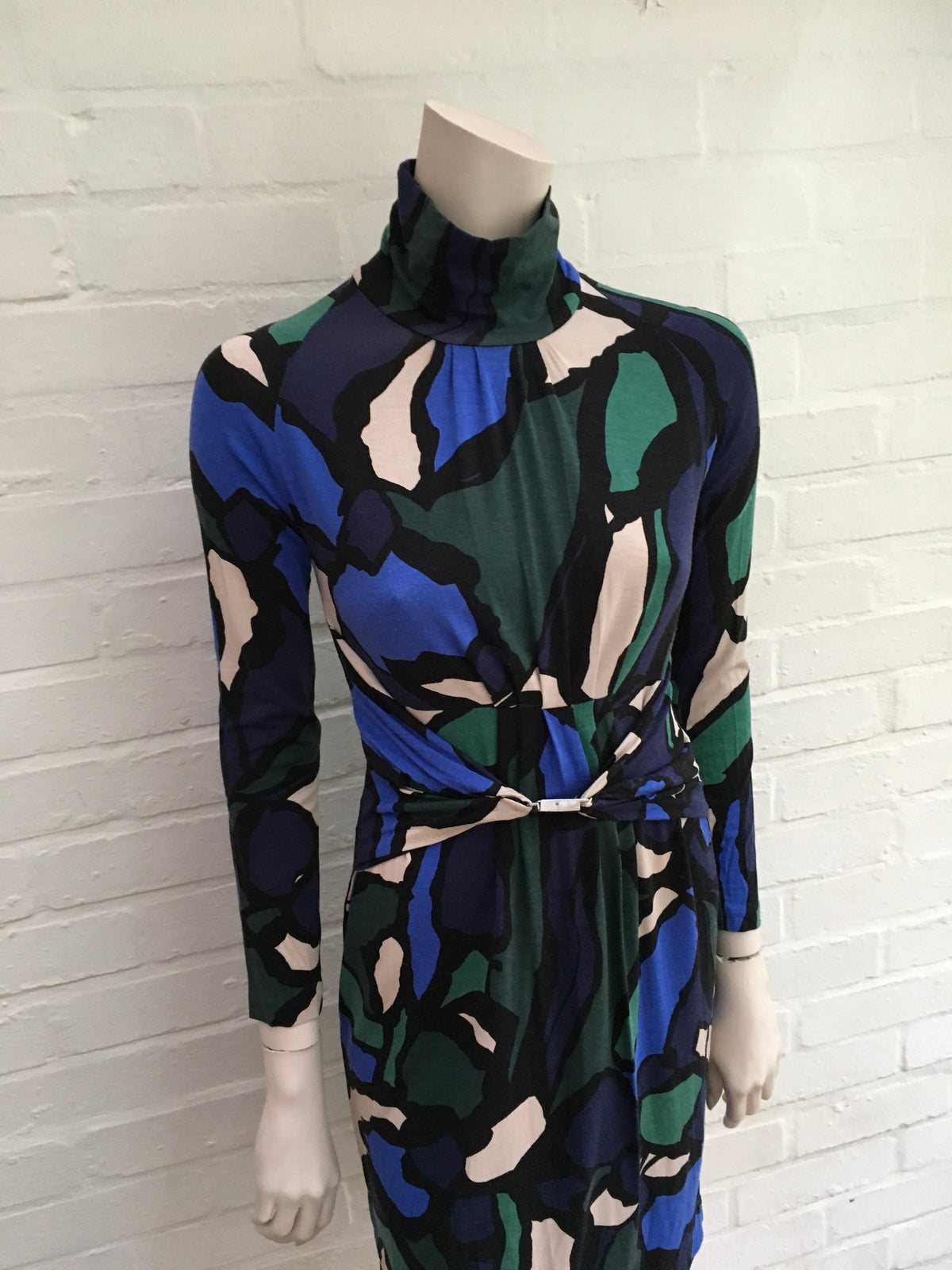 D. Exterior blue printed dress for women Ladies